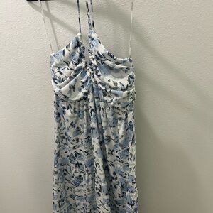 Luxe Strapless Blue and White Dress